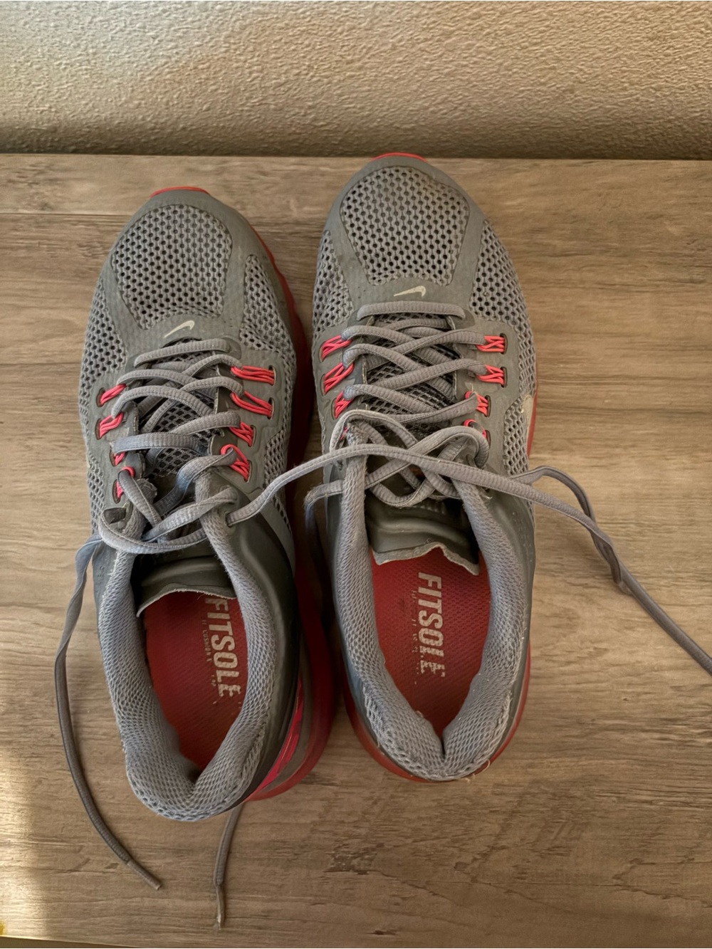 Women’s Gray and Red Breathable Sneakers